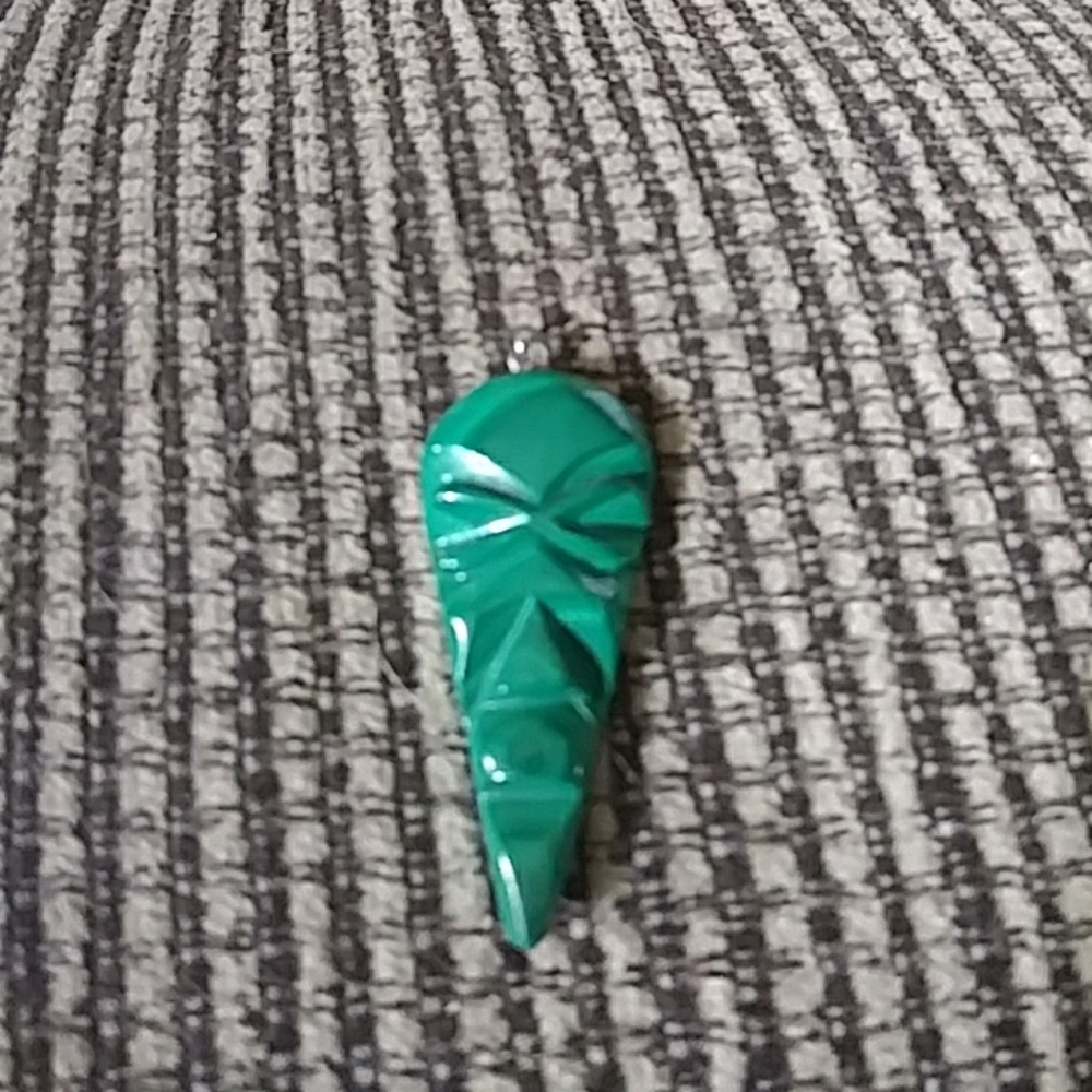 Real jade mask necklace charm in great condition